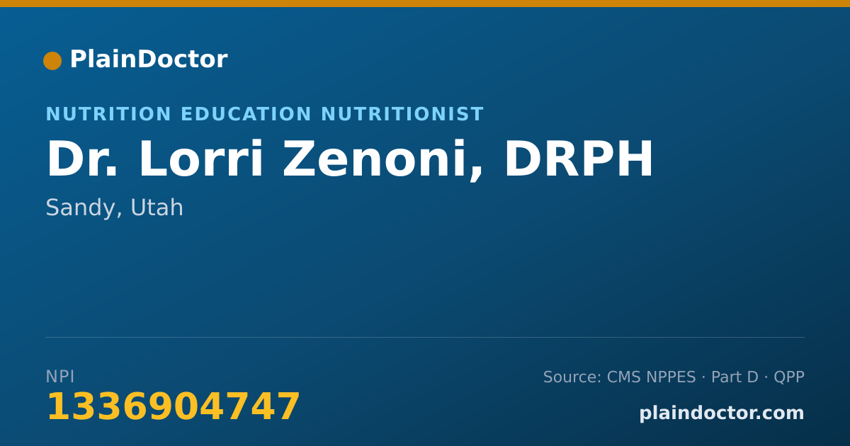 Shareable card for Lorri Zenoni, DRPH - Nutrition Education Nutritionist, Sandy, UT