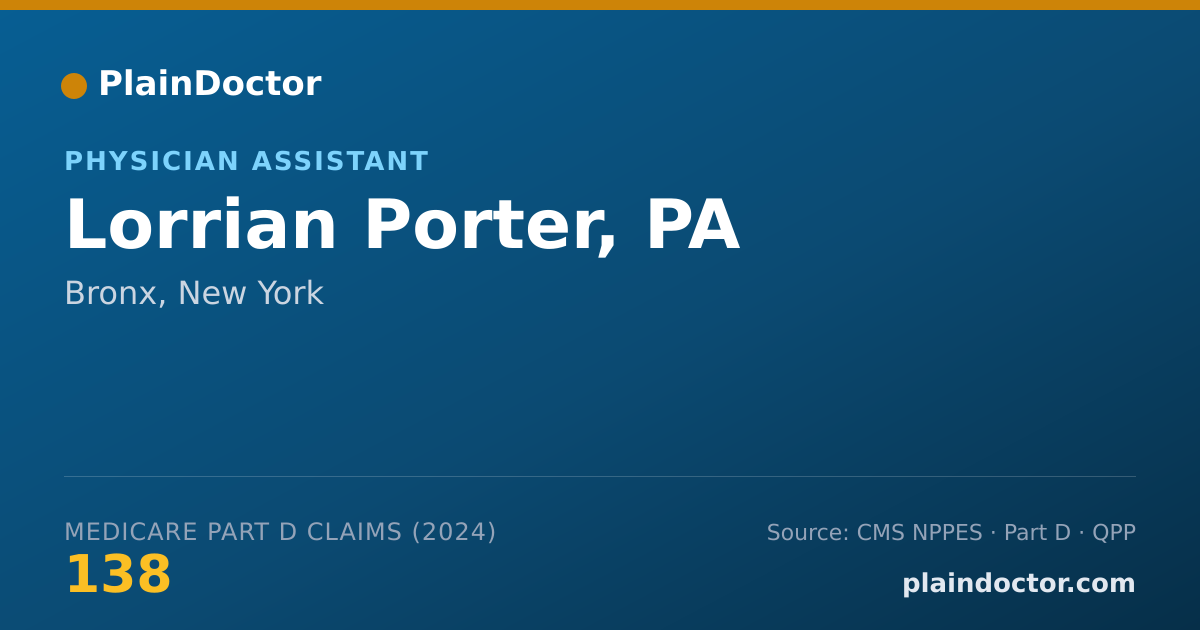 Shareable card for Lorrian Porter, PA - Physician Assistant, Bronx, NY