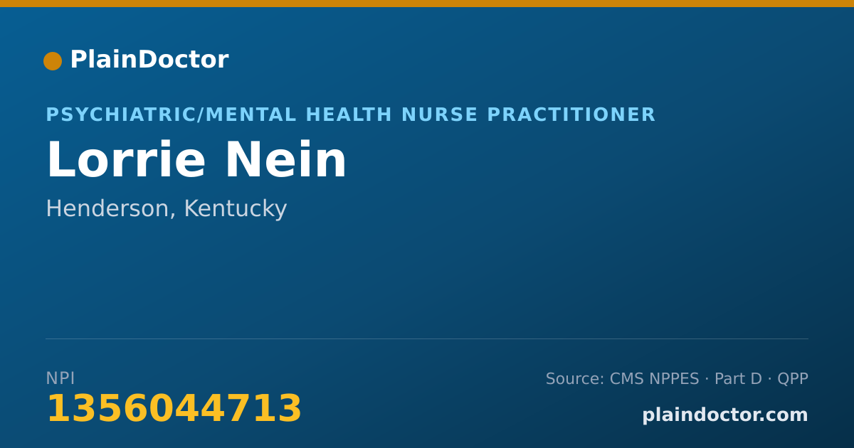 Shareable card for Lorrie Nein - Psychiatric/Mental Health Nurse Practitioner, Henderson, KY