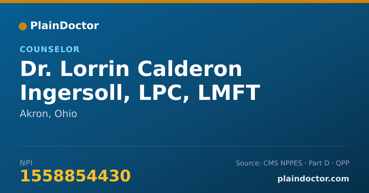Shareable card for Lorrin Calderon Ingersoll, LPC, LMFT - Counselor, Akron, OH