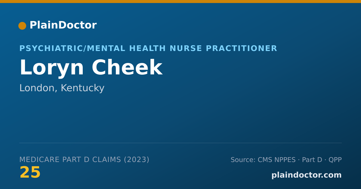 Shareable card for Loryn Cheek - Psychiatric/Mental Health Nurse Practitioner, London, KY