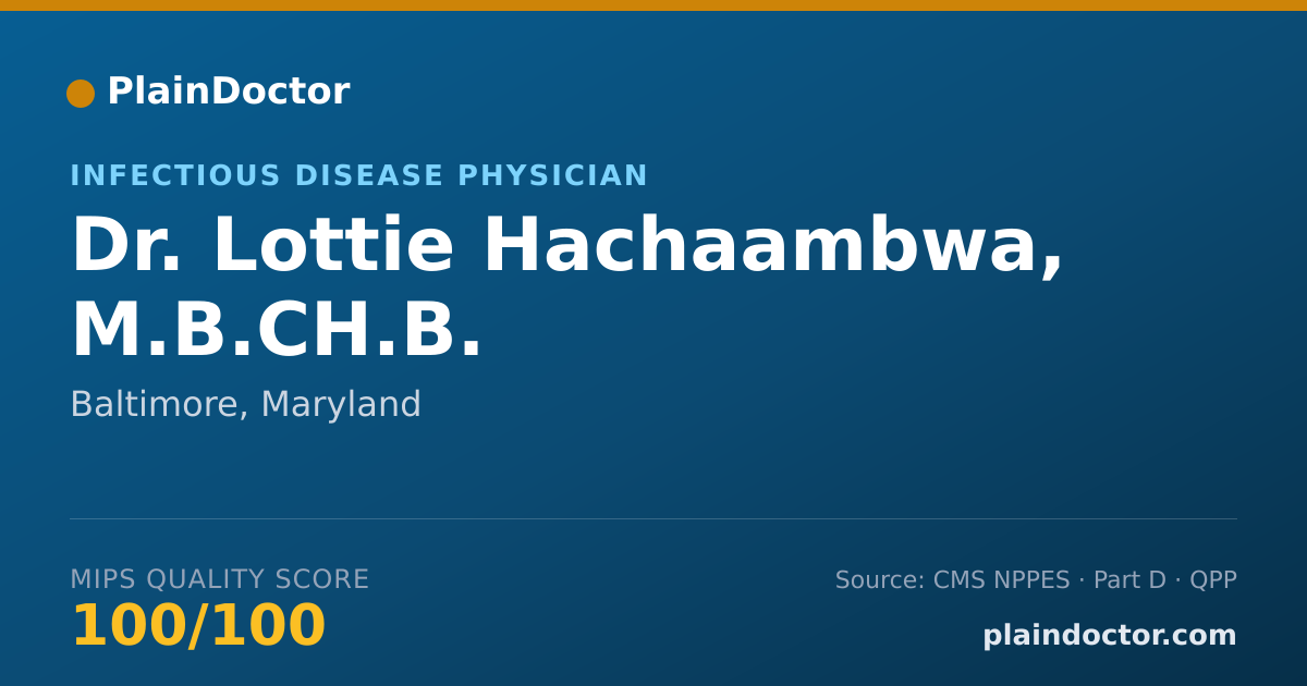 Shareable card for Lottie Hachaambwa, M.B.CH.B. - Infectious Disease Physician, Baltimore, MD
