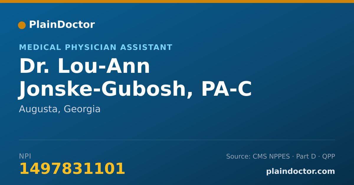 Shareable card for Lou-Ann Jonske-Gubosh, PA-C - Medical Physician Assistant, Augusta, GA
