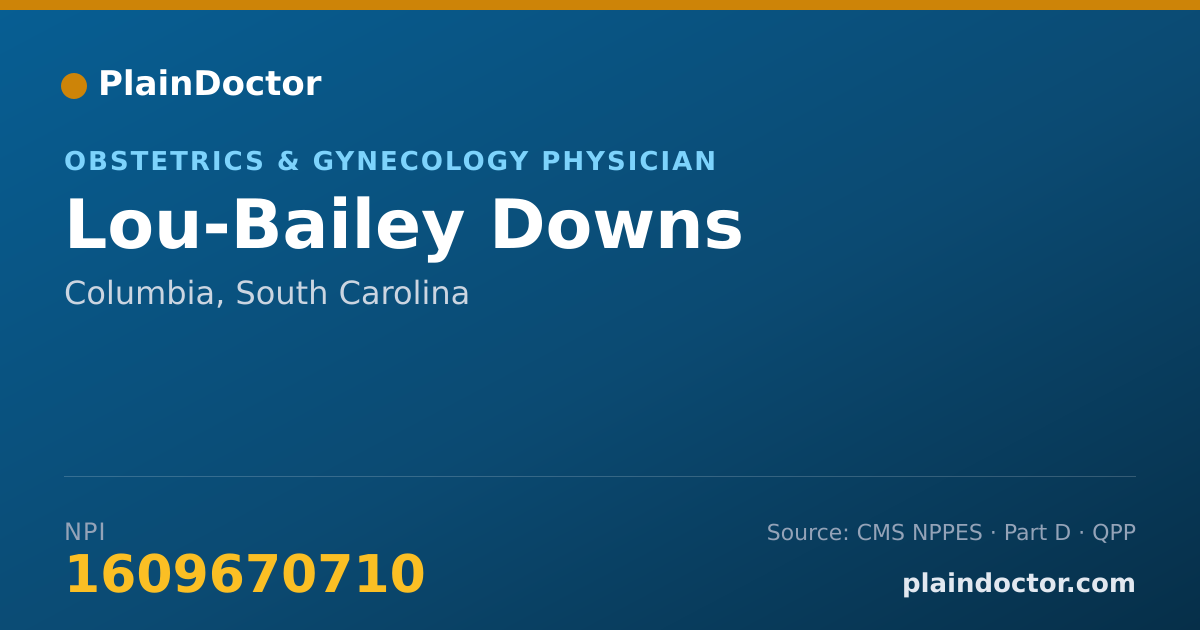 Shareable card for Lou-Bailey Downs - Obstetrics & Gynecology Physician, Columbia, SC