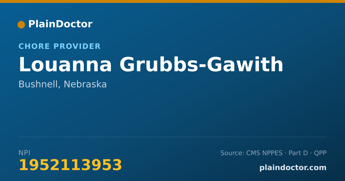 Shareable card for Louanna Grubbs-Gawith - Chore Provider, Bushnell, NE