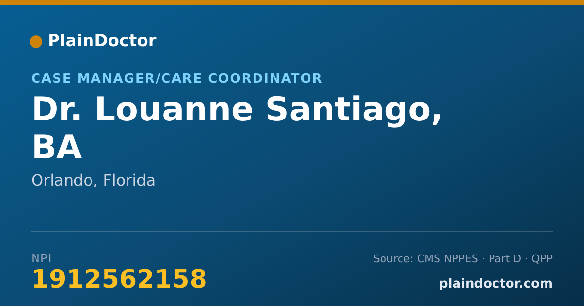 Shareable card for Louanne Santiago, BA - Case Manager/Care Coordinator, Orlando, FL