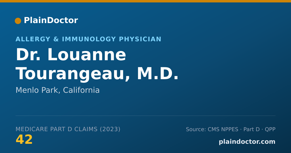 Shareable card for Louanne Tourangeau, M.D. - Allergy & Immunology Physician, Menlo Park, CA