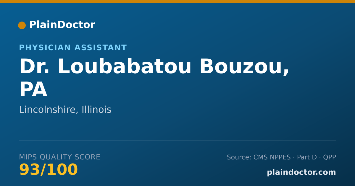 Shareable card for Loubabatou Bouzou, PA - Physician Assistant, Lincolnshire, IL