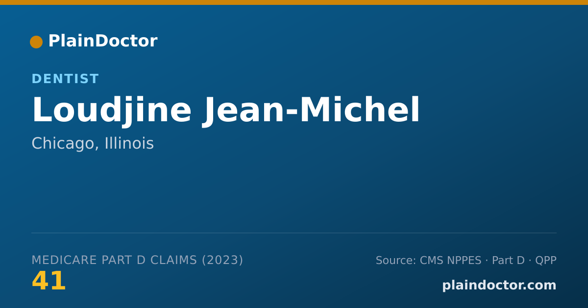 Shareable card for Loudjine Jean-Michel - Dentist, Chicago, IL