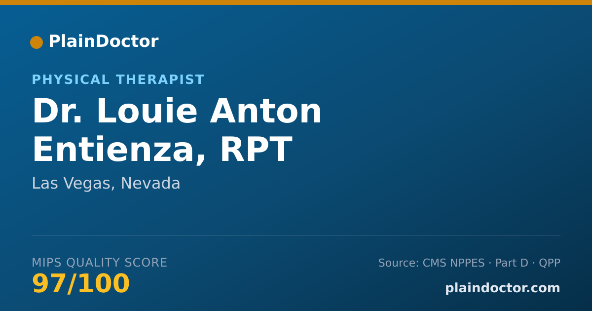 Shareable card for Louie Anton Entienza, RPT - Physical Therapist, Las Vegas, NV