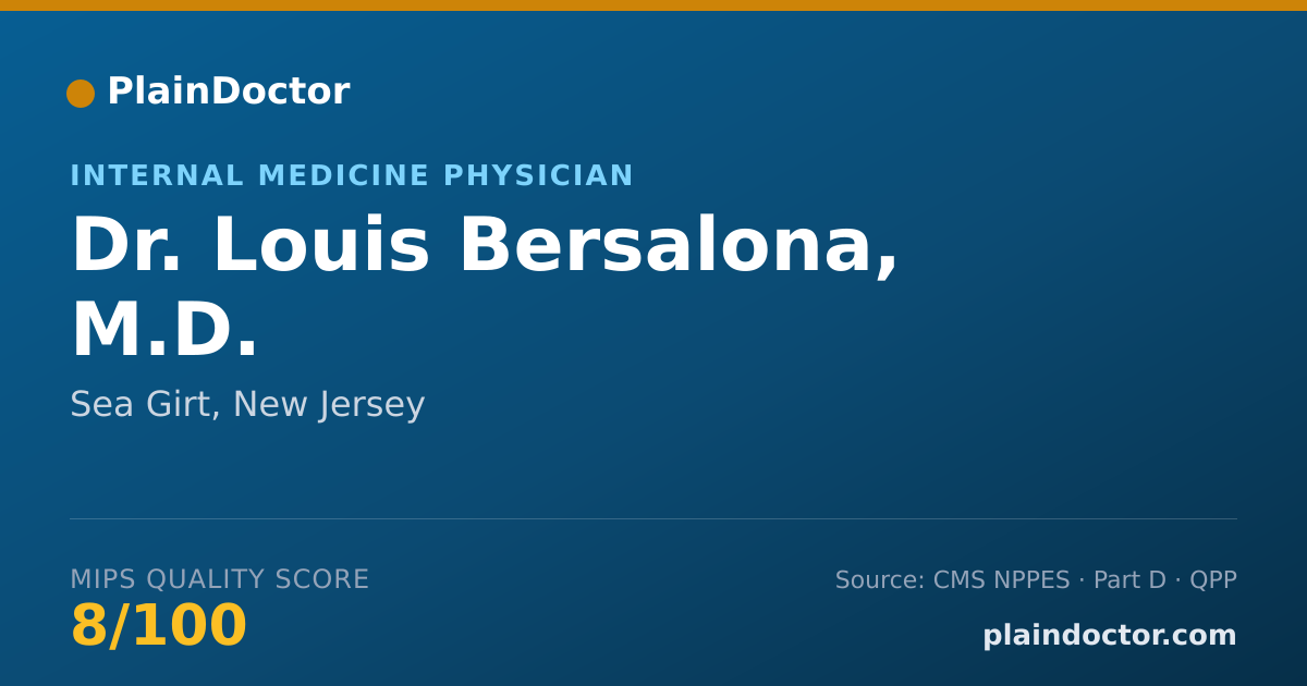 Shareable card for Louis Bersalona, M.D. - Internal Medicine Physician, Sea Girt, NJ