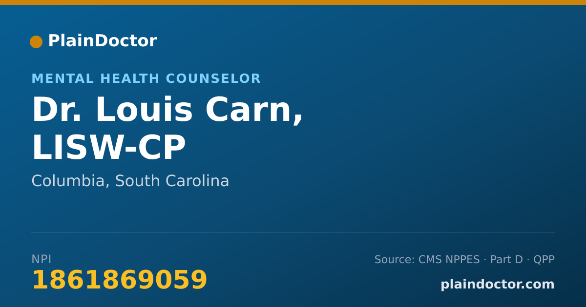 Shareable card for Louis Carn, LISW-CP - Mental Health Counselor, Columbia, SC