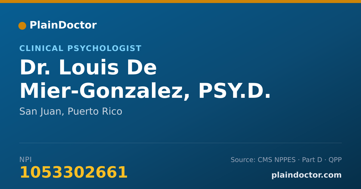 Shareable card for Louis De Mier-Gonzalez, PSY.D. - Clinical Psychologist, San Juan, PR