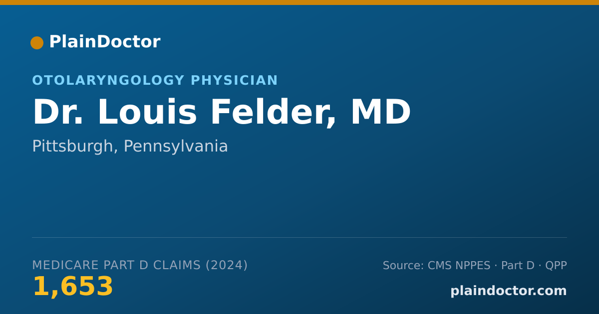 Shareable card for Louis Felder, MD - Otolaryngology Physician, Pittsburgh, PA