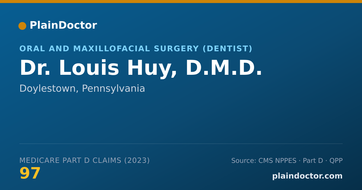 Shareable card for Louis Huy, D.M.D. - Oral and Maxillofacial Surgery (Dentist), Doylestown, PA