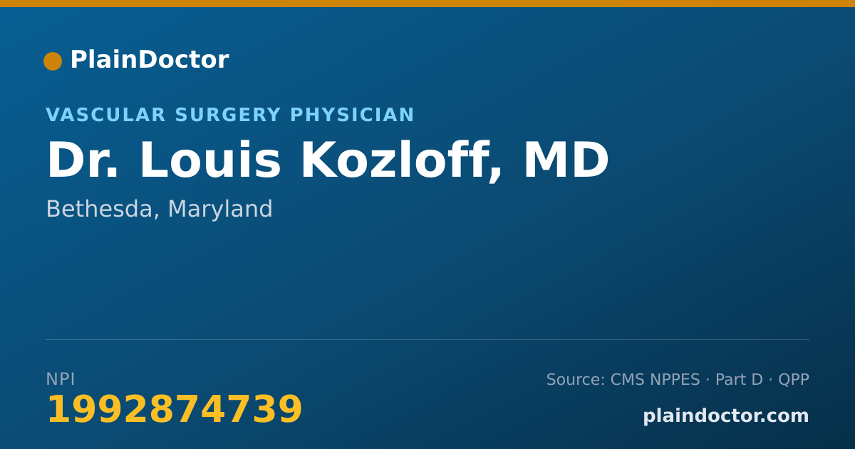 Shareable card for Louis Kozloff, MD - Vascular Surgery Physician, Bethesda, MD