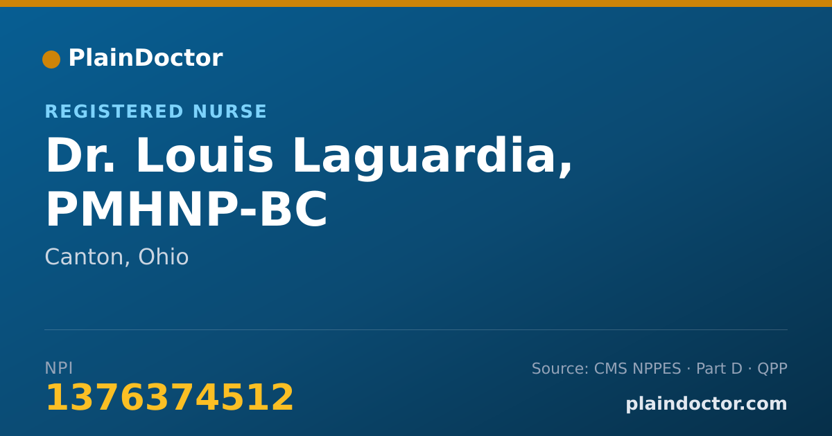 Shareable card for Louis Laguardia, PMHNP-BC - Registered Nurse, Canton, OH
