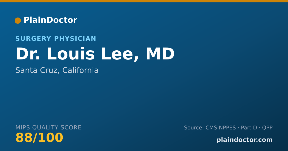 Shareable card for Louis Lee, MD - Surgery Physician, Santa Cruz, CA