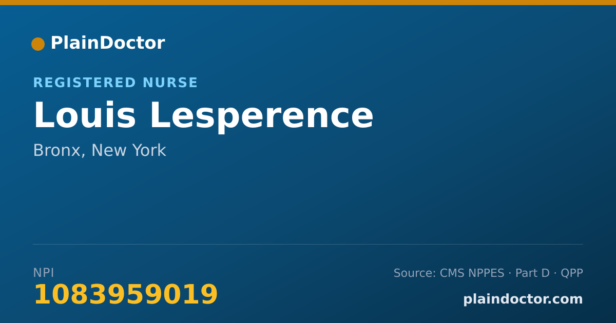 Shareable card for Louis Lesperence - Registered Nurse, Bronx, NY