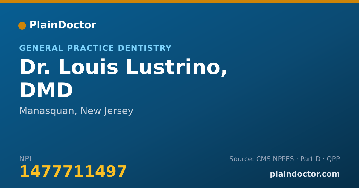 Shareable card for Louis Lustrino, DMD - General Practice Dentistry, Manasquan, NJ