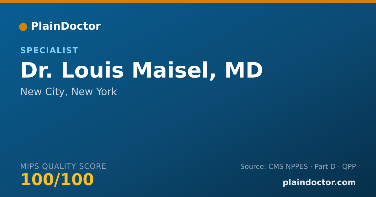 Shareable card for Louis Maisel, MD - Specialist, New City, NY