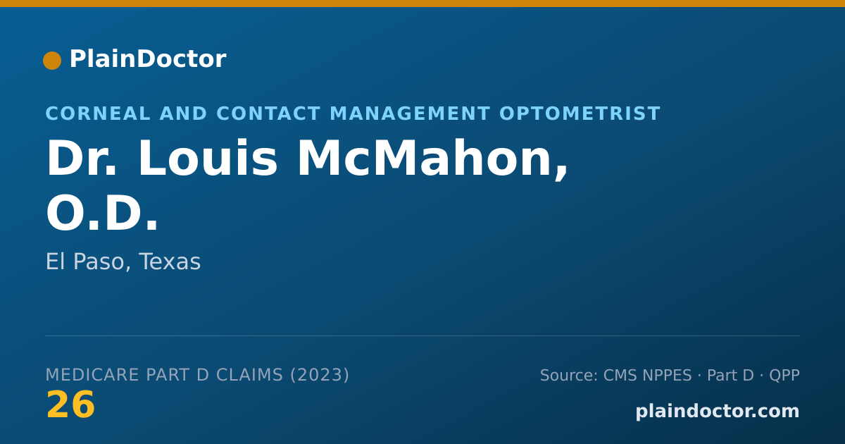 Shareable card for Louis McMahon, O.D. - Corneal and Contact Management Optometrist, El Paso, TX