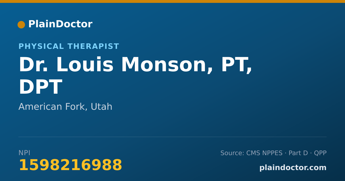 Shareable card for Louis Monson, PT, DPT - Physical Therapist, American Fork, UT