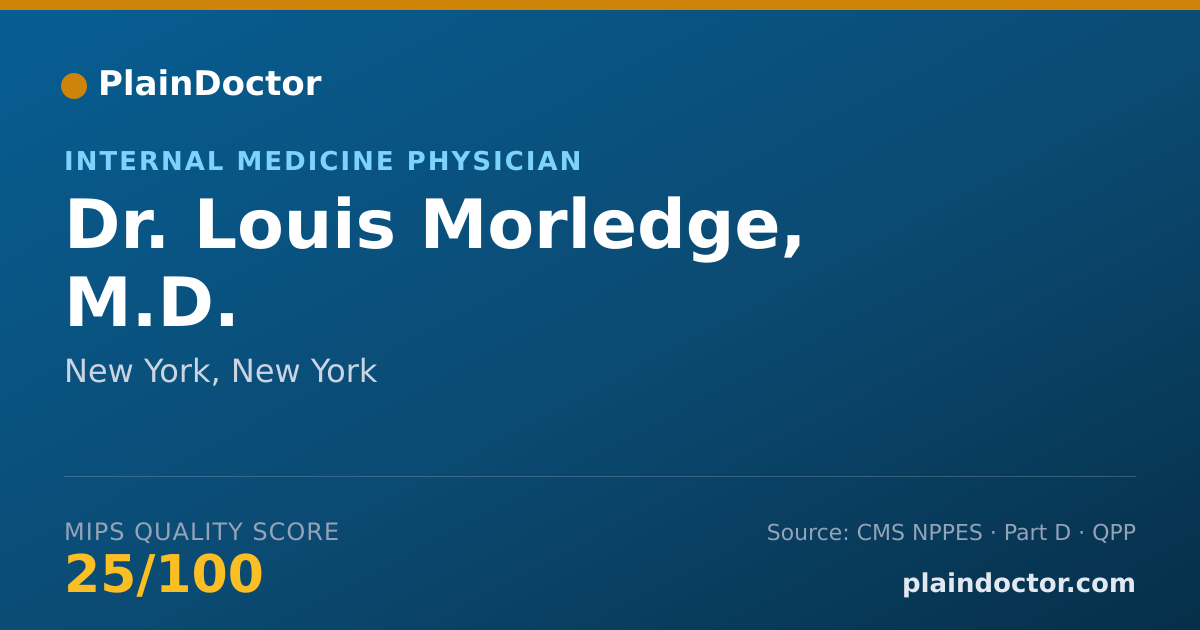 Shareable card for Louis Morledge, M.D. - Internal Medicine Physician, New York, NY