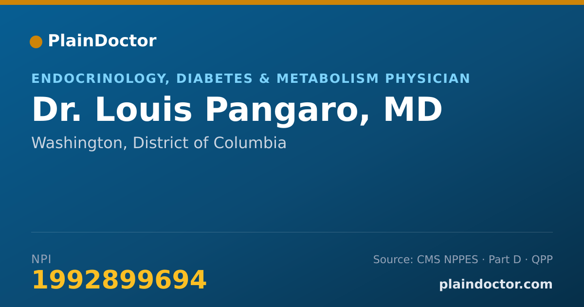 Shareable card for Louis Pangaro, MD - Endocrinology, Diabetes & Metabolism Physician, Washington, DC