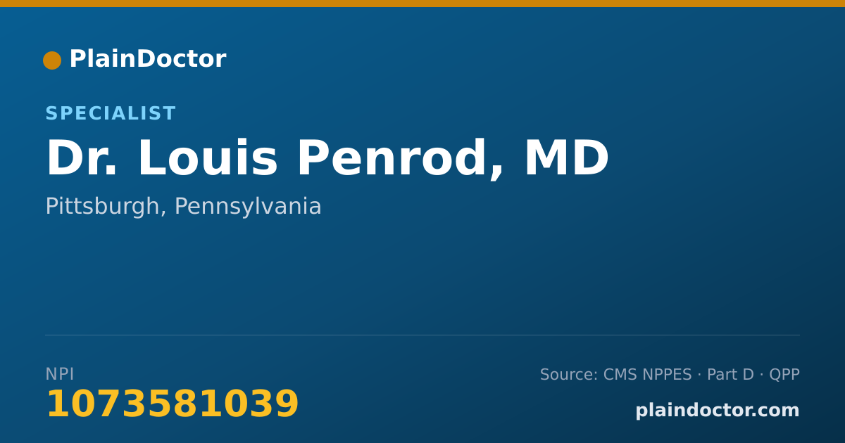 Shareable card for Louis Penrod, MD - Specialist, Pittsburgh, PA