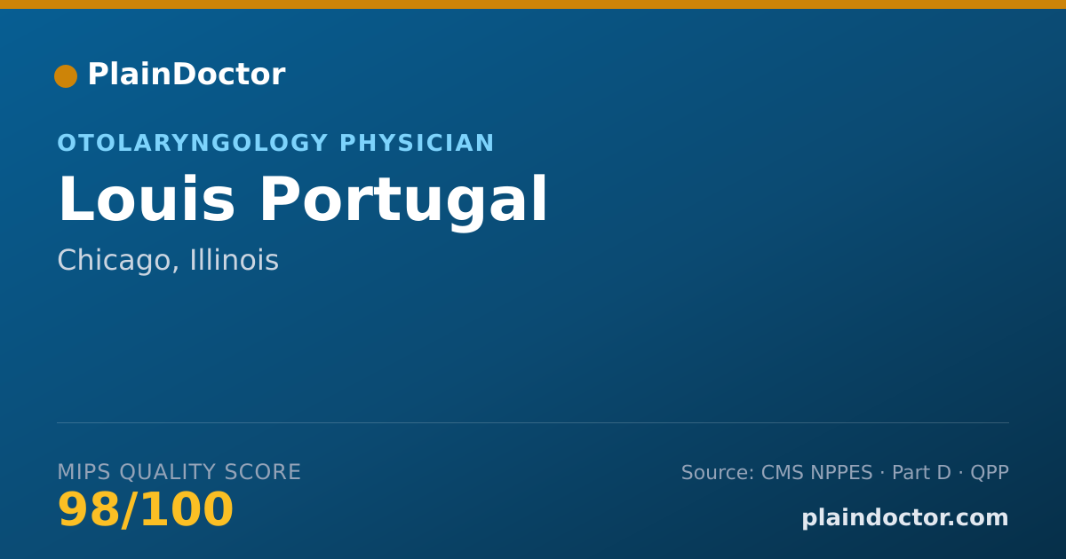 Shareable card for Louis Portugal - Otolaryngology Physician, Chicago, IL