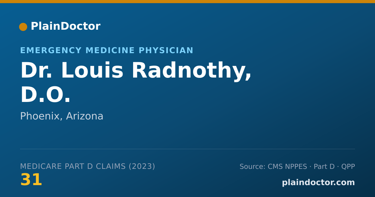 Shareable card for Louis Radnothy, D.O. - Emergency Medicine Physician, Phoenix, AZ
