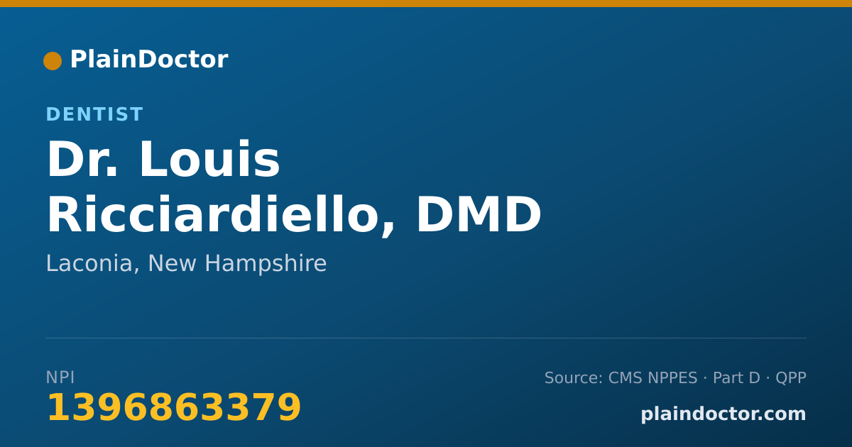 Shareable card for Louis Ricciardiello, DMD - Dentist, Laconia, NH