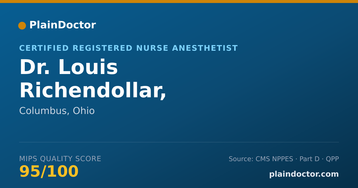 Shareable card for Louis Richendollar, APRN-CRNA - Certified Registered Nurse Anesthetist, Columbus, OH