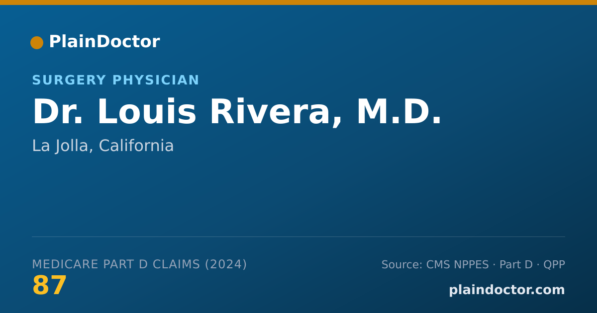 Shareable card for Louis Rivera, M.D. - Surgery Physician, La Jolla, CA