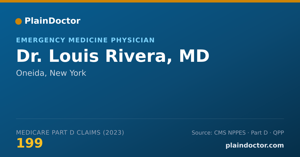 Shareable card for Louis Rivera, MD - Emergency Medicine Physician, Oneida, NY