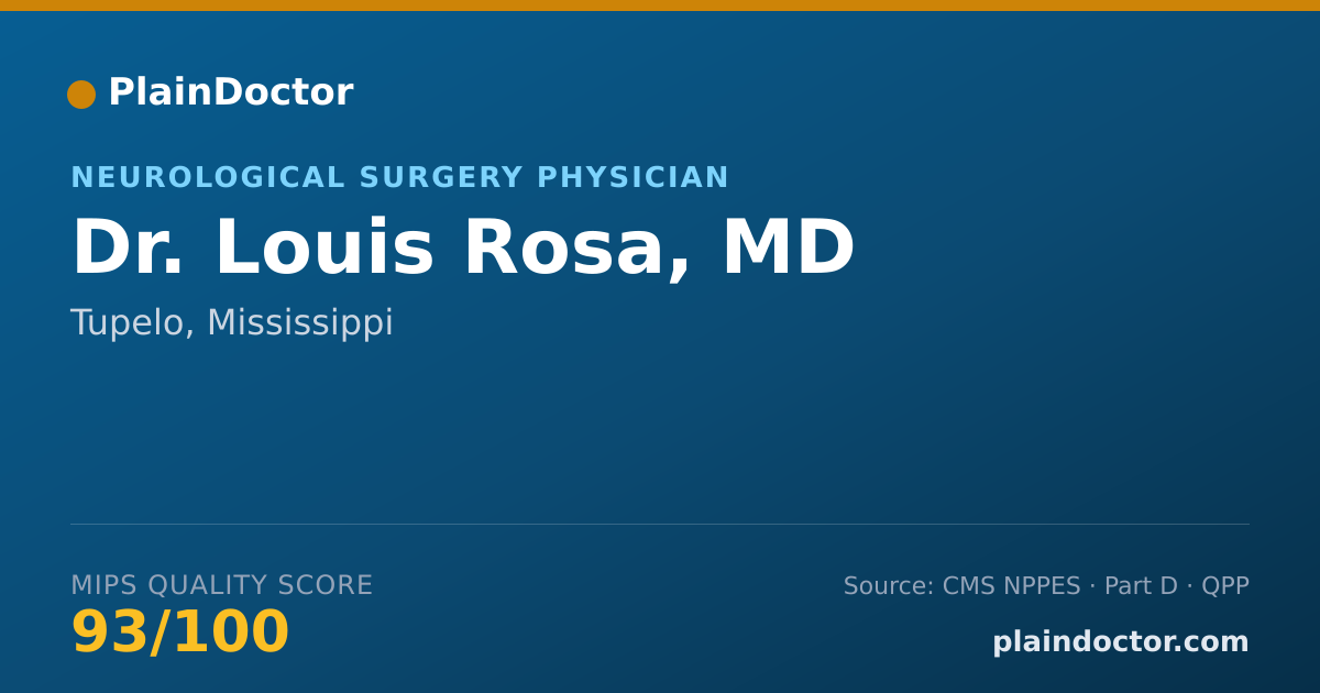 Shareable card for Louis Rosa, MD - Neurological Surgery Physician, Tupelo, MS