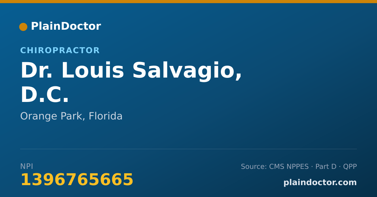 Shareable card for Louis Salvagio, D.C. - Chiropractor, Orange Park, FL
