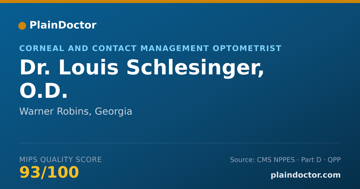 Shareable card for Louis Schlesinger, O.D. - Corneal and Contact Management Optometrist, Warner Robins, GA