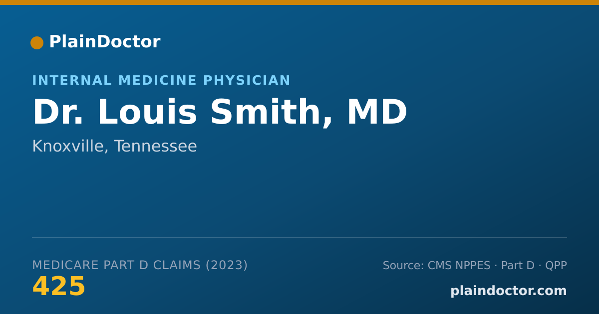 Shareable card for Louis Smith, MD - Internal Medicine Physician, Knoxville, TN