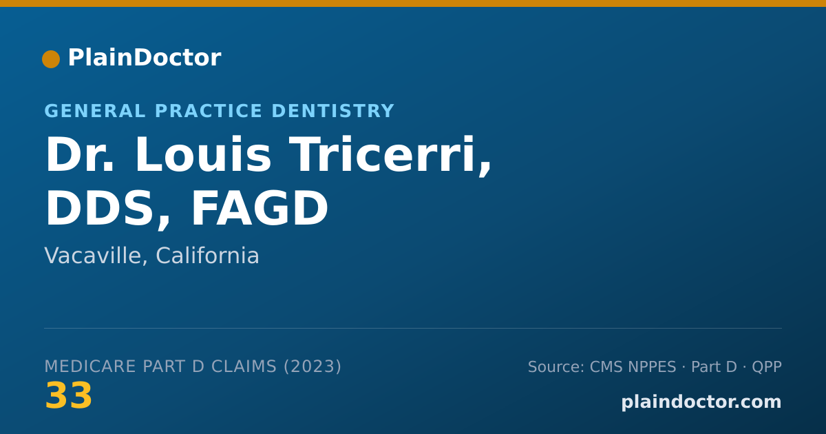 Shareable card for Louis Tricerri, DDS, FAGD - General Practice Dentistry, Vacaville, CA