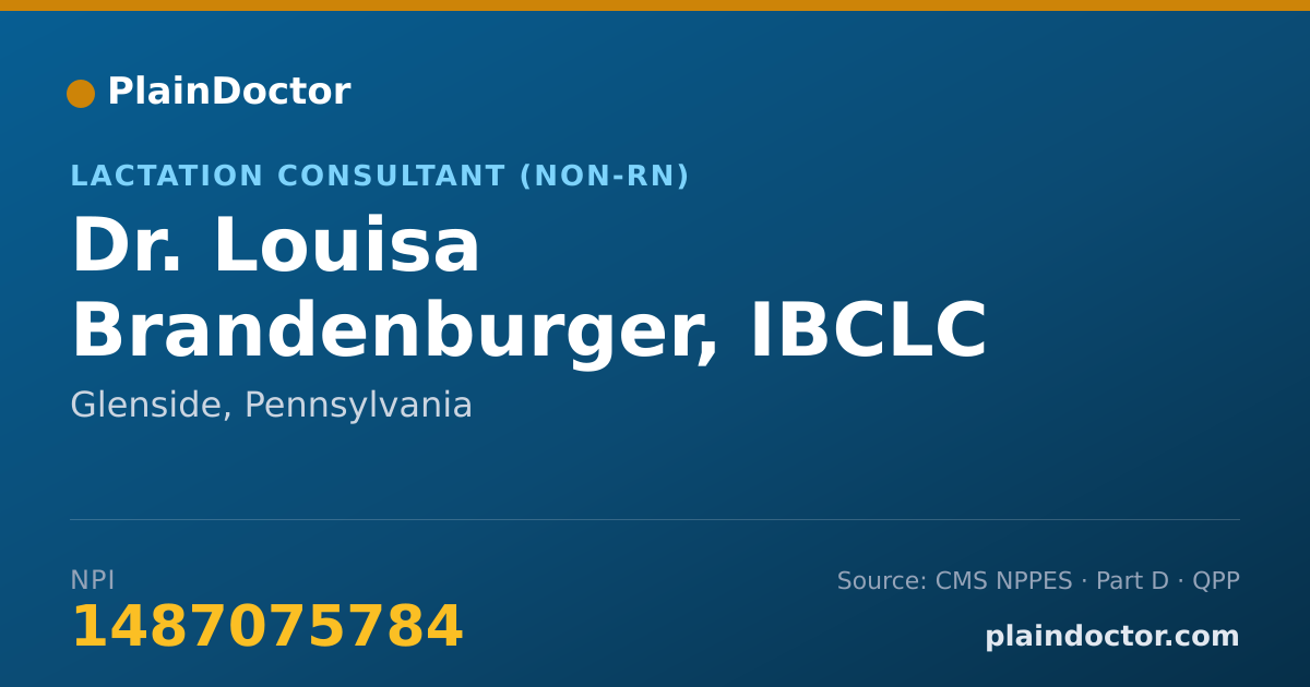 Shareable card for Louisa Brandenburger, IBCLC - Lactation Consultant (Non-RN), Glenside, PA
