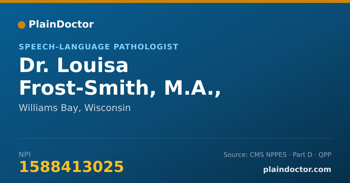Shareable card for Louisa Frost-Smith, M.A., CF-SLP - Speech-Language Pathologist, Williams Bay, WI