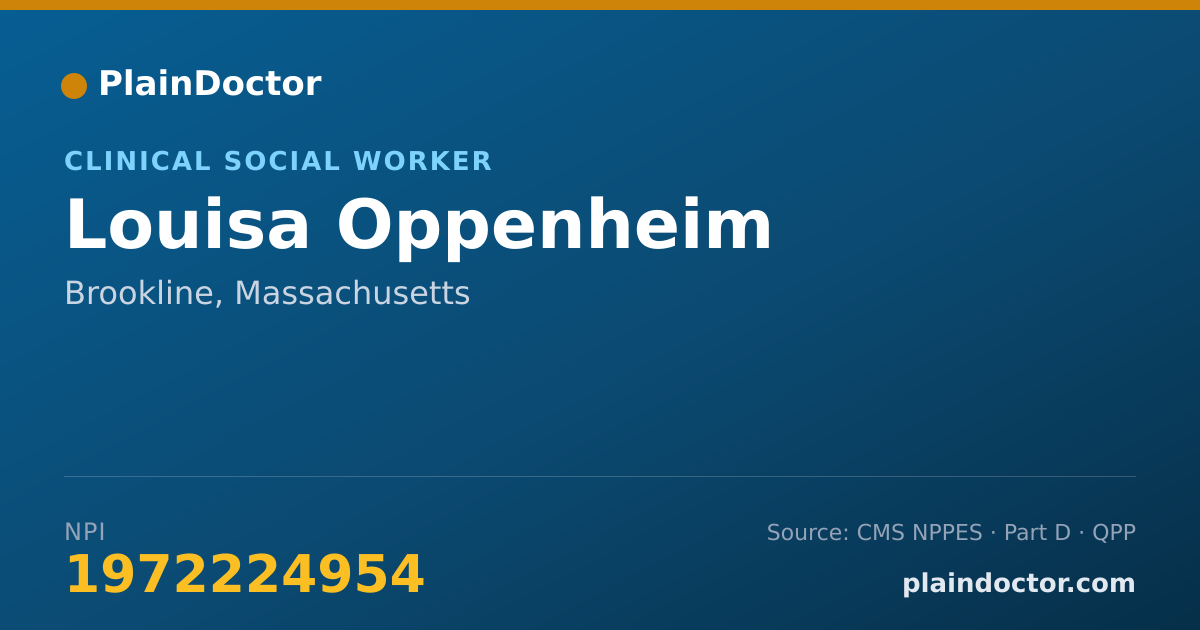 Shareable card for Louisa Oppenheim - Clinical Social Worker, Brookline, MA