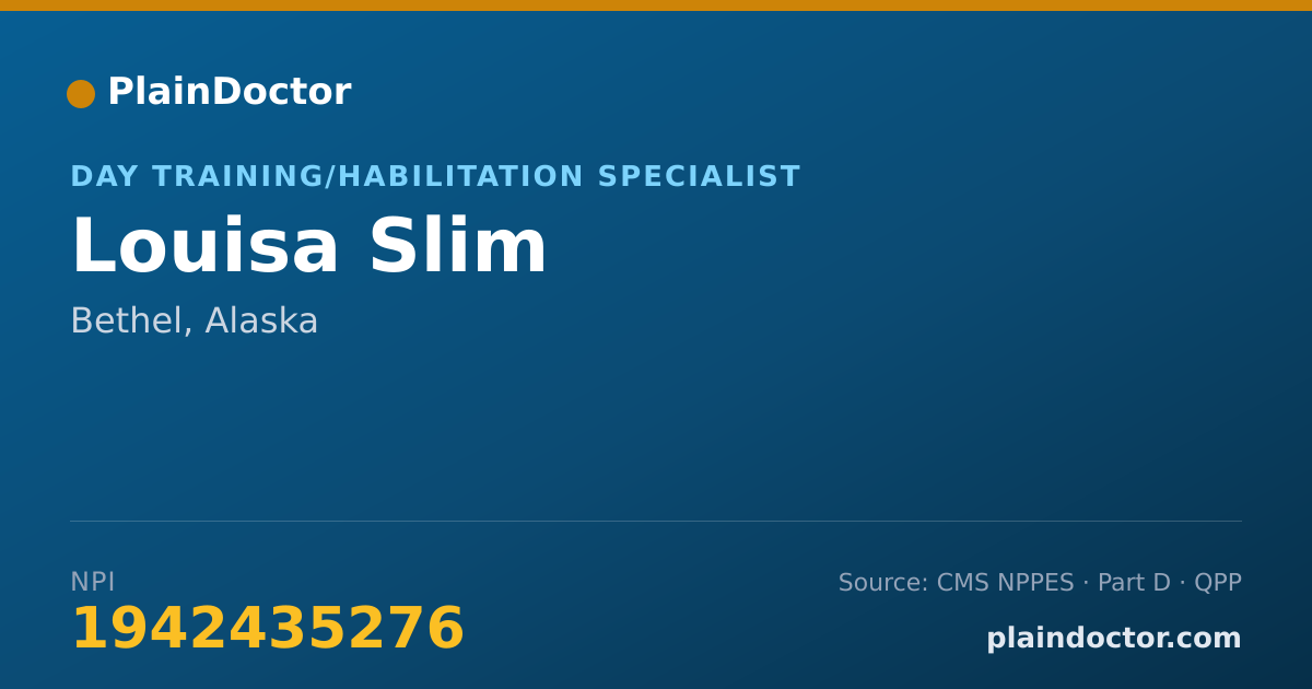 Shareable card for Louisa Slim - Day Training/Habilitation Specialist, Bethel, AK