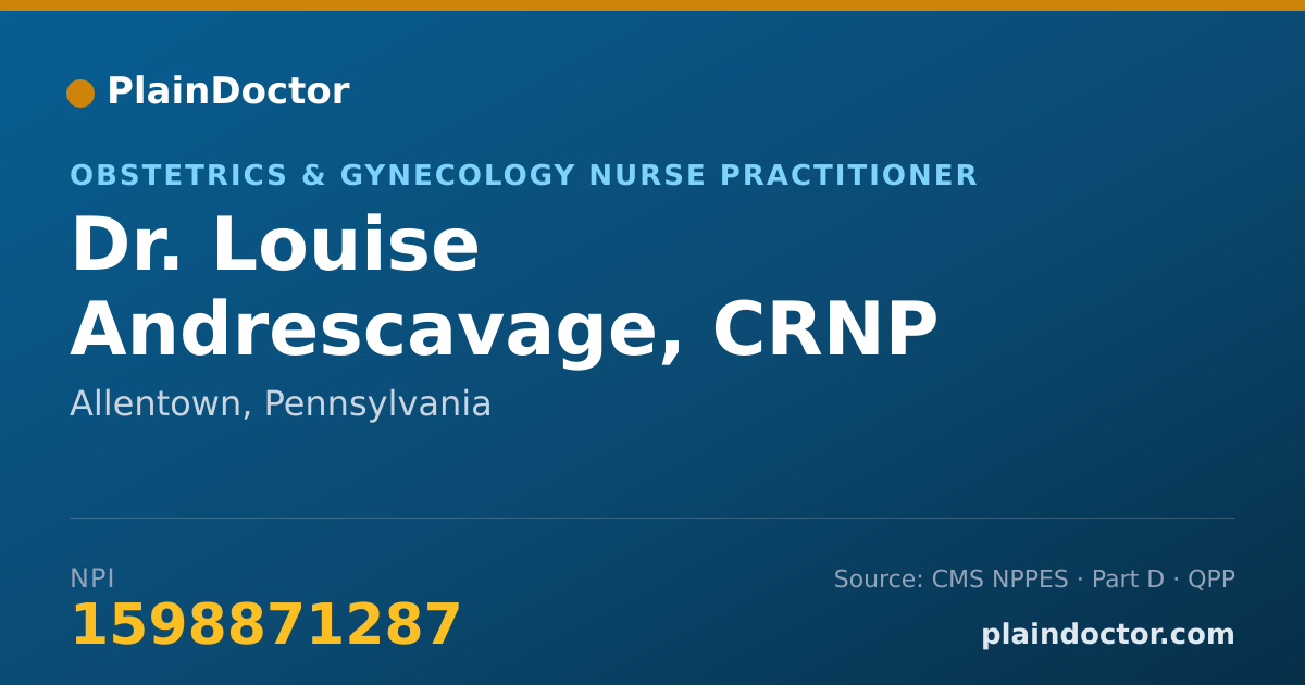 Shareable card for Louise Andrescavage, CRNP - Obstetrics & Gynecology Nurse Practitioner, Allentown, PA