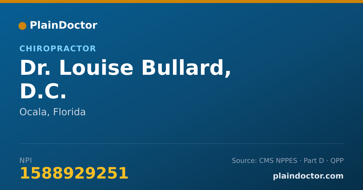 Shareable card for Louise Bullard, D.C. - Chiropractor, Ocala, FL