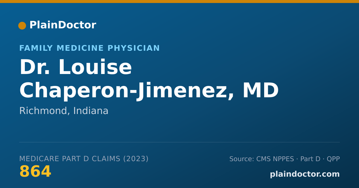 Shareable card for Louise Chaperon-Jimenez, MD - Family Medicine Physician, Richmond, IN
