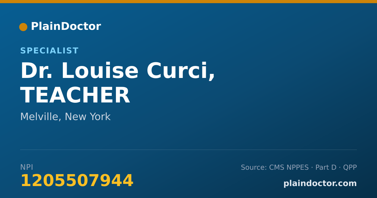 Shareable card for Louise Curci, TEACHER - Specialist, Melville, NY