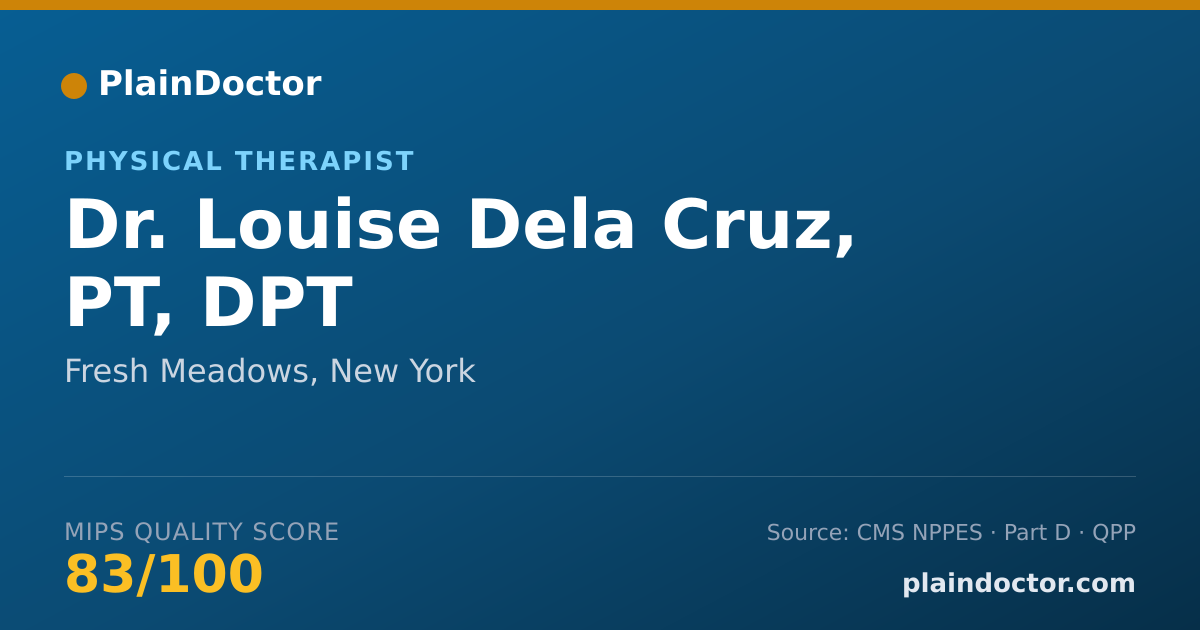 Shareable card for Louise Dela Cruz, PT, DPT - Physical Therapist, Fresh Meadows, NY